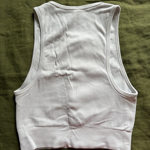 White Ribbed Tank Top - Picture 2 of 2